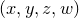 (x,y,z,w)